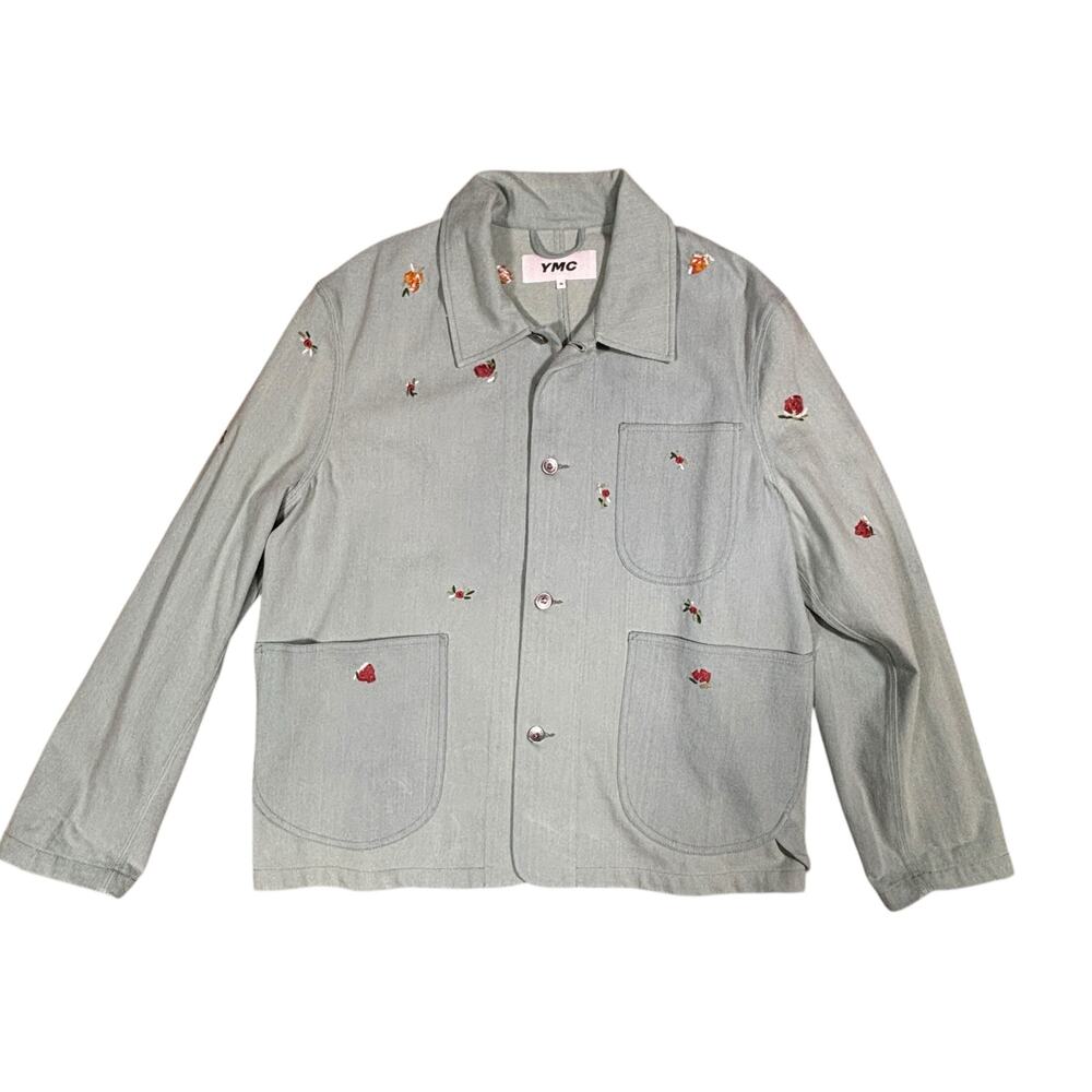 YMC YOU MUST CREATE MEDIUM BARN JACKET COAT WITH FLORAL DETAILS